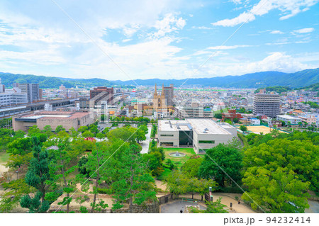 【日本100名城】福山城　天守最上階から見た福山市街西側　広島県福山市 94232414