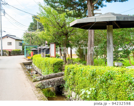 栃木県の城下町 喜連川の秋の景色 情緒豊かな御用堀 栃木県の城下町 喜連川の秋の景色 情緒豊かな御用堀 94232598
