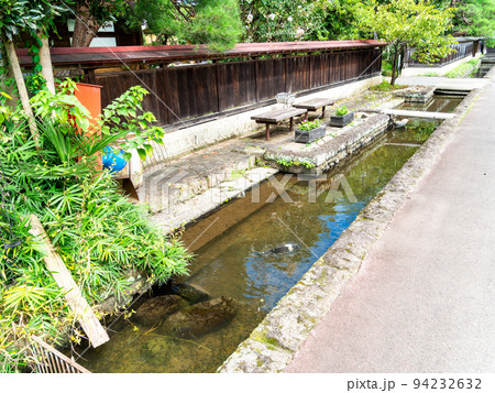 栃木県の城下町 喜連川の秋の景色 情緒豊かな御用堀 栃木県の城下町 喜連川の秋の景色 情緒豊かな御用堀 94232632