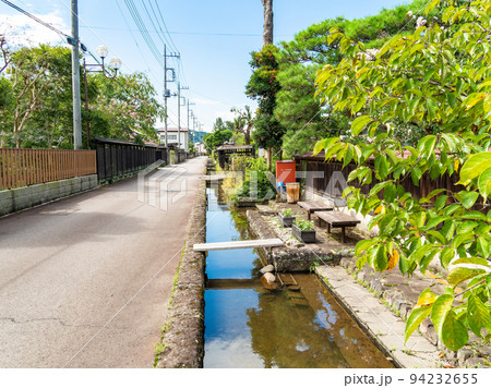 栃木県の城下町 喜連川の秋の景色 情緒豊かな御用堀 栃木県の城下町 喜連川の秋の景色 情緒豊かな御用堀 94232655