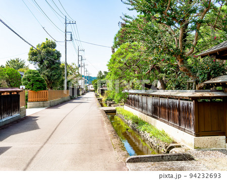 栃木県の城下町 喜連川の秋の景色 情緒豊かな御用堀 栃木県の城下町 喜連川の秋の景色 情緒豊かな御用堀 94232693
