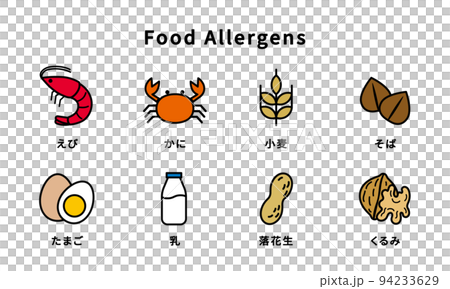 食物アレルゲン表示のアイコンセット 94233629