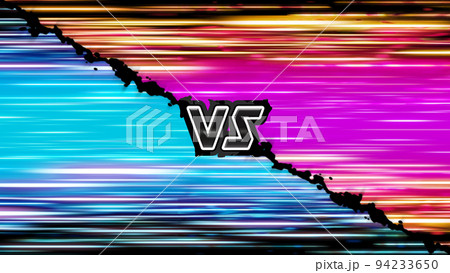 VS画面の背景　対角線06　水色vs紫　黒ライン　VS文字黒 94233650