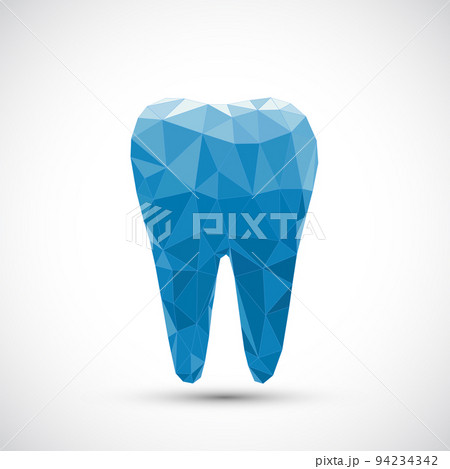 Logo polygonal tooth isolated on white background. 94234342