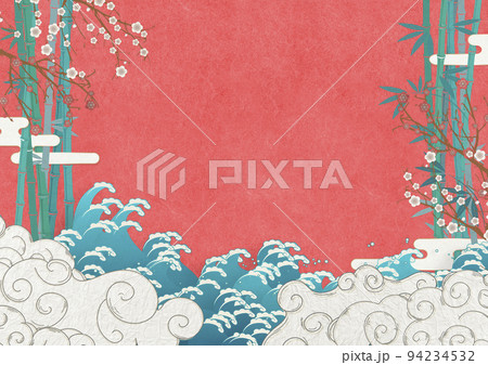 新年・正月に使えそうな華やかな和風イラスト【XLでA3 350dpi】 新年・正月に使えそうな華やかな和風イラスト【XLでA3 350dpi】 94234532