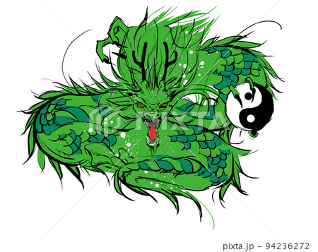 陰陽玉を手に吠える龍神 陰陽玉を手に吠える龍神 94236272