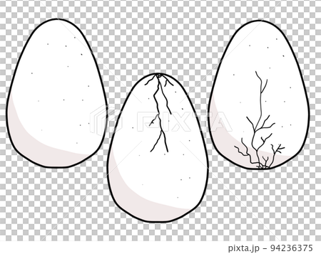 Illustration of egg and cracked egg 94236375