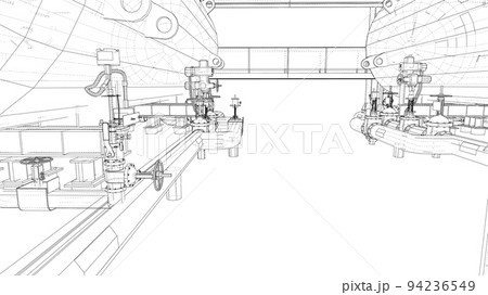 Sketch of industrial equipment. Vector 94236549
