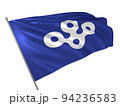 Proud flag of Osaka Prefecture of Japan fluttering in the wind. 3d illustration 94236583