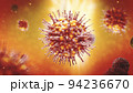 3D Render of bacteria virus 94236670