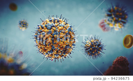 3D animation of virus covid 19 3D animation of virus covid 19 94236675
