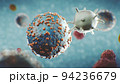 3D render of a bacterium virus uptake 94236679