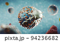 3D render of a bacterium virus uptake 94236682