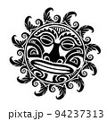 Polynesian tattoo design mask.  Native ornament, isolated on white, vector illustration 94237313
