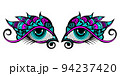 Vector doodle tribal eye with floral elements. Vector illustration 94237420