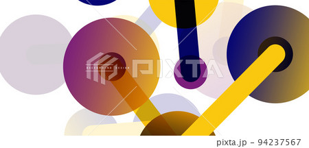 Abstract background. Round dots connected by lines. Trendy techno business template for wallpaper, banner, background or landing 94237567