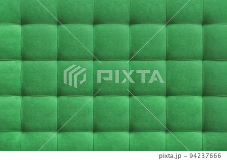 Green suede leather background, classic checkered pattern for furniture, wall, headboard 94237666