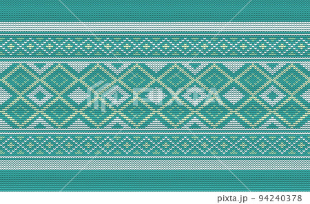 White and Green Knitted Pattern Vector, Embroidery Classic Background, Geometric Diagonal design White and Green Knitted Pattern Vector, Embroidery Classic Background, Geometric Diagonal design 94240378