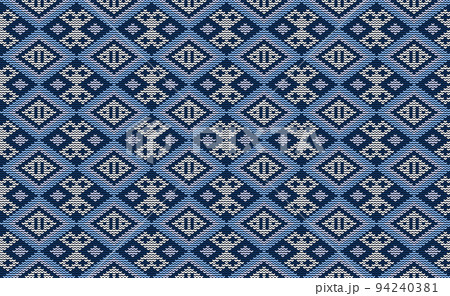 White and Blue Knitted Pattern Vector, Embroidery Template Background, Textile Crochet for digital print White and Blue Knitted Pattern Vector, Embroidery Template Background, Textile Crochet for digital print 94240381