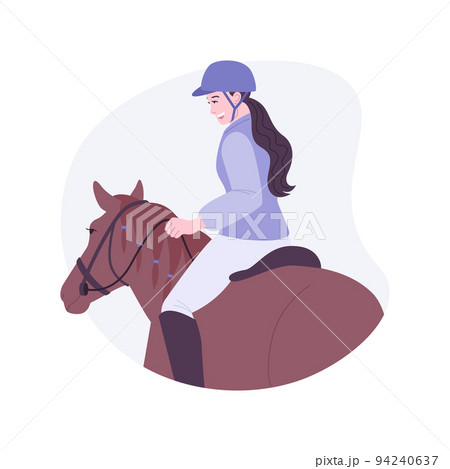 Horseback riding isolated cartoon vector...のイラスト素材 [94240637] - PIXTA