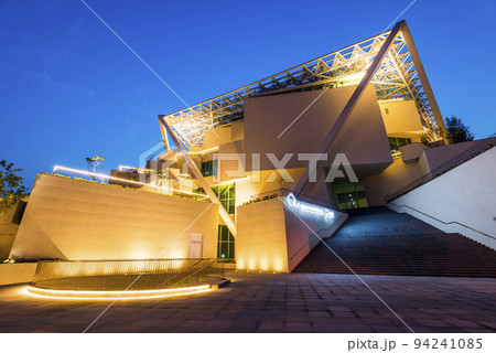 The architectural landscape of Tainan Art Museum 2 BLDG in Taiwan, Asia. It was designed and completed by Japanese architect. 94241085