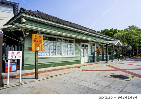 Wooden building view of Beimen railway station in Chiayi, Taiwan. it's a station on the Alishan Forest Railway line in Forestry Bureau, Taiwan. 94241434