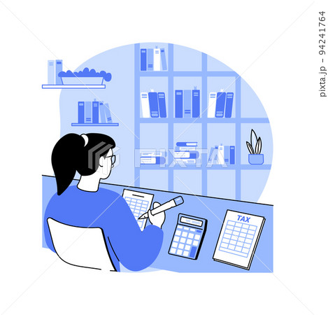 Calculating taxes isolated cartoon vector illustrations. 94241764