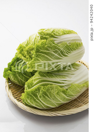 盆ざるに乗せた白菜 94242040