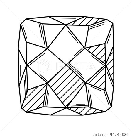 Illustration of precious gem stone. Jewelry crystal or crystalline mineral. Illustration of precious gem stone. Jewelry crystal or crystalline mineral. 94242886