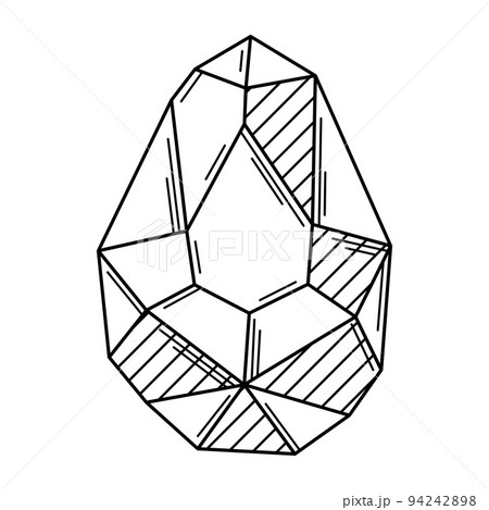 Illustration of precious gem stone. Jewelry crystal or crystalline mineral. 94242898