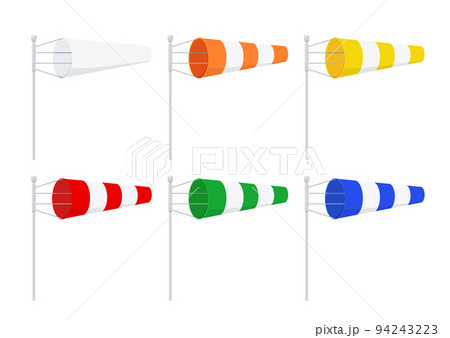 Windsock wind speed indicators icon set vector illustration. Windsock wind speed indicators icon set vector illustration. 94243223