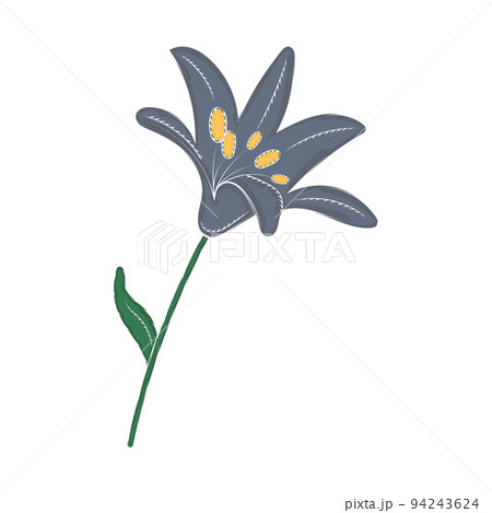 Isolated cute sticker of a flower icon Vector 94243624
