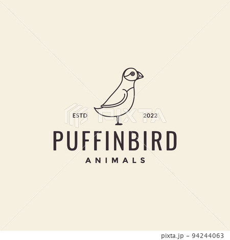 little bird puffin hipster logo design 94244063
