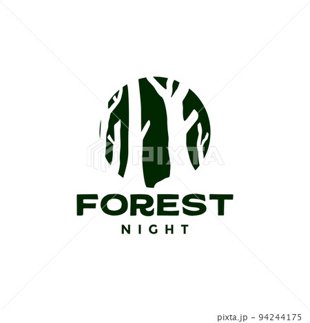 dark trees forest night logo design dark trees forest night logo design 94244175