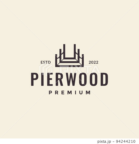 pier wood hipster vintage logo design 94244210