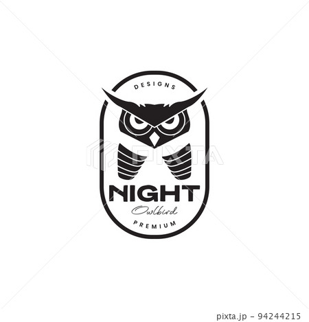 owl focus badge vintage logo design 94244215