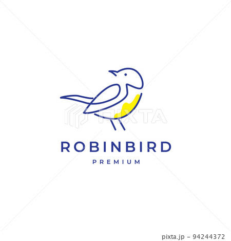 lines art abstract robin bird logo design 94244372