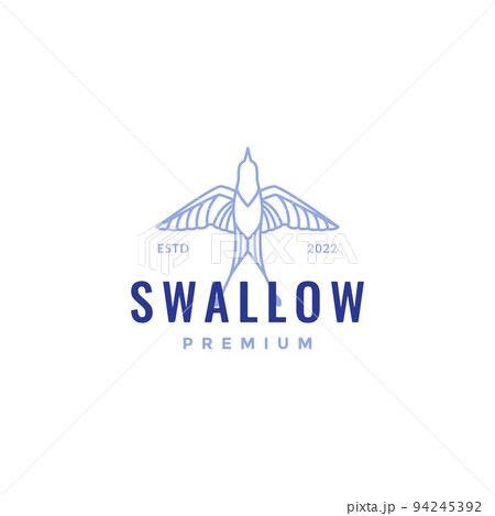 colored hipster fly swallow logo design 94245392