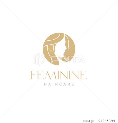 negative space woman hair care logo design 94245394