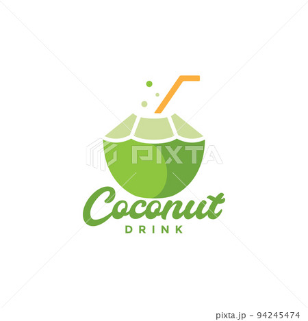 fresh green coconut drink taste logo design fresh green coconut drink taste logo design 94245474