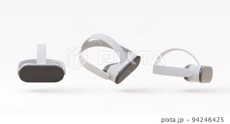 3d set VR glasses virtual reality. Virtual reality helmet. Vector illustration. 3d set VR glasses virtual reality. Virtual reality helmet. Vector illustration. 94246425