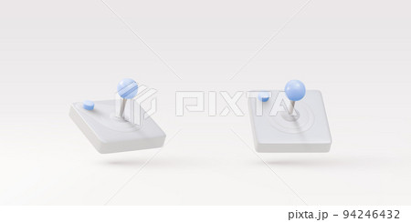 3d two whites Realistic old gamepads. Vector illustration. 3d two whites Realistic old gamepads. Vector illustration. 94246432