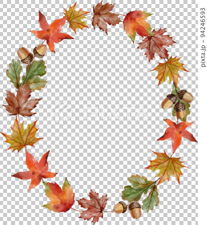 水彩秋葉框架 水彩秋葉框架 94246593