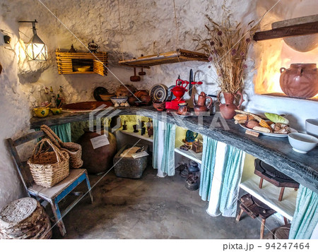 Interiors of the caves in Museo Etnografico Casas Cuevas at Artenara, Gran Canaria, Spain 94247464