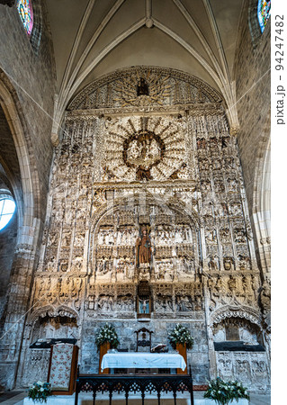 Inside the catholic church of San Nicolas de Bari in Burgos, Spain, located next to the Camino de Santiago 94247482