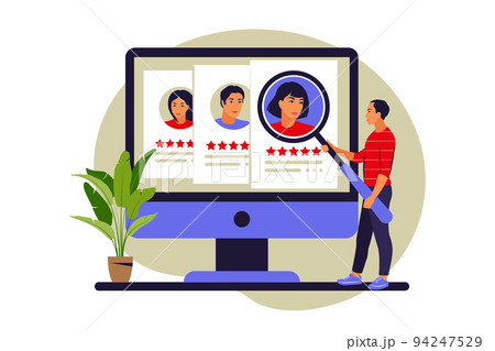 Job hunt concept. Job interview, employment process, choosing a candidate concept. Vector illustration. Flat. 94247529