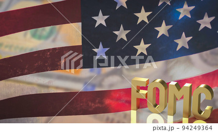 The gold text fomc or Federal Open Market Committee for business concept 3d rendering 94249364