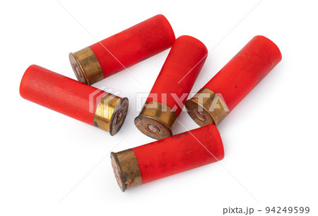 Shotgun shell cartridge isolated on white background 94249599