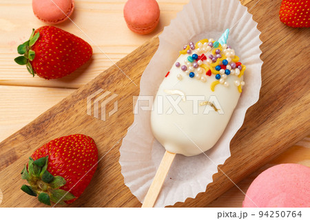 Cake pops in form of popsicle on stick 94250764