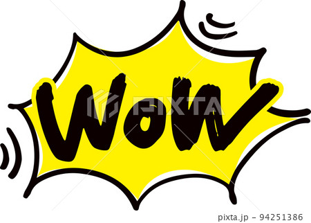 手書きの吹き出し文字「WOW」 94251386